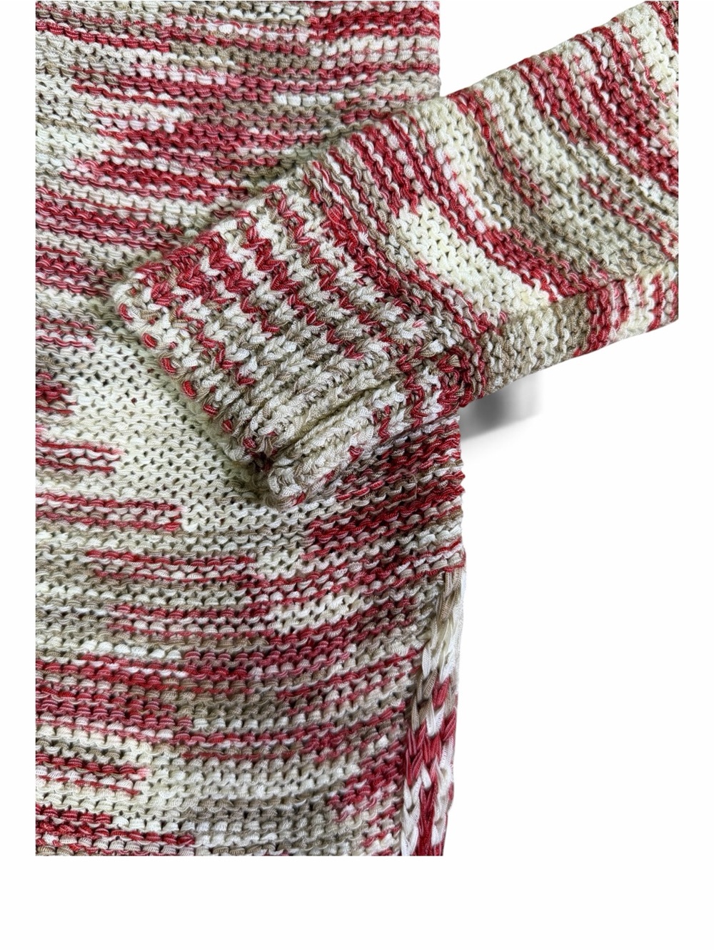 W by Worth Pink & Cream Marled Crewneck Sweater Size Medium - Picture 5 of 8
